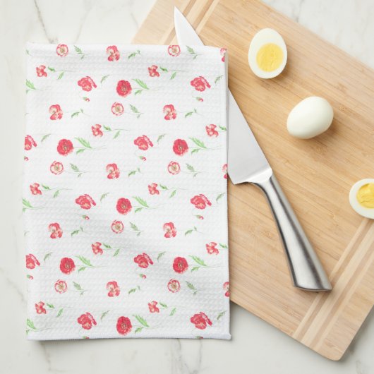 Wilde papaver theedoek (Quarter Fold)