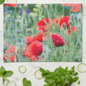 Wilde papaver theedoek (Gevouwen)