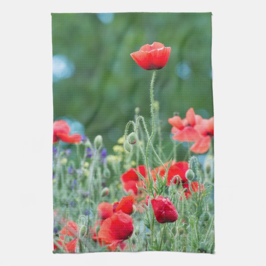 Wilde papaver theedoek (Verticaal)