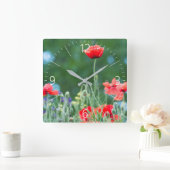 Wilde papaver vierkante klok (Huis)