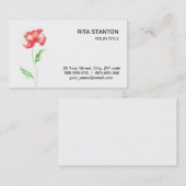 Wilde papaverbloem visitekaartje (Voorkant / Achterkant)