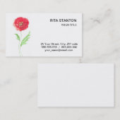 Wilde papaverbloem visitekaartje (Voorkant / Achterkant)