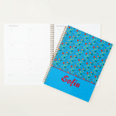 Wilde papaverbloemen met turkooisepatroon planner (Display)