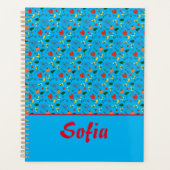 Wilde papaverbloemen met turkooisepatroon planner (Voorkant)