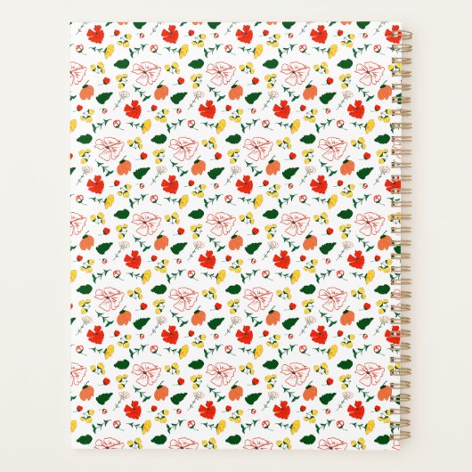 Wilde papaverbloemen met turkooisepatroon planner (Achterkant)