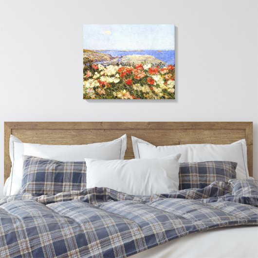 Wilde papavers op de eilanden van Shoals Canvas Afdruk (Insitu (Slaapkamer))