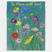 Wilde papavers op een zachte groene achtergrond fleece deken (Voorkant)