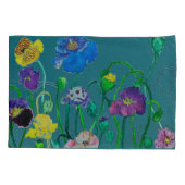 Wilde papavers op een zachte groene achtergrond kussensloop (Achterkant)