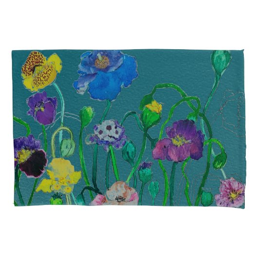 Wilde papavers op een zachte groene achtergrond kussensloop (Voorkant)