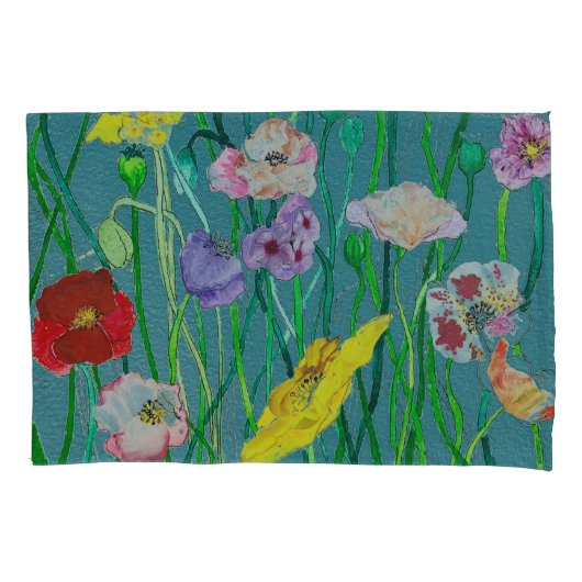 Wilde papavers op een zachte groene achtergrond kussensloop (Voorkant)