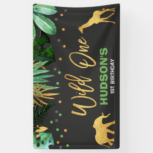 Wilde partij Oerwouden van een partijenbanner Spandoek (Verticaal)