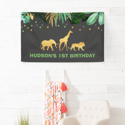 Wilde partij Oerwouden van een partijenbanner Spandoek (Insitu)