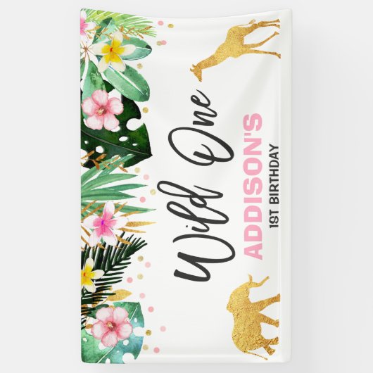 Wilde partij Oerwouden van een partijenbanner Spandoek (Verticaal)