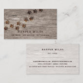 Wilde pawsporen op hout visitekaartje (Voorkant / Achterkant)