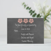Wilde Peach Rozen Chalkboard RSVP-kaarten RSVP Kaartje (Staand voorkant)