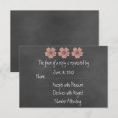 Wilde Peach Rozen Chalkboard RSVP-kaarten RSVP Kaartje (Voorkant / Achterkant)