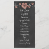 Wilde Peach Rozen Chalkboard Wedding Program Kaart (Achterkant)