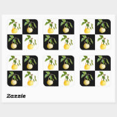 Wilde peren vierkante sticker (Vel)