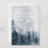 Wilde Pijnen | Navy + Berry Wedding Invitation Kaart (Voorkant)