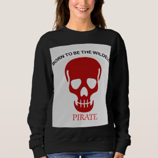 Wilde piratenschedelafbeelding trui