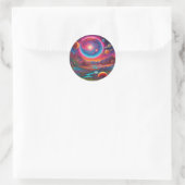 Wilde planeten psychedelische kunst ronde sticker (Tas)
