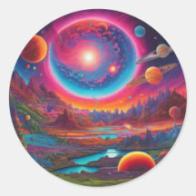 Wilde planeten psychedelische kunst