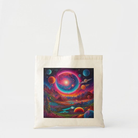 Wilde planeten psychedelische kunst tote bag (Voorkant)