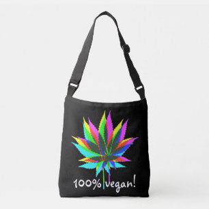 Wilde Plant Leafs - neonkleurig + 100% vegan Crossbody Tas