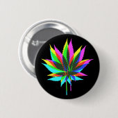 Wilde Plant Leafs - neonkleurig + uw ideeën Ronde Button 5,7 Cm (Voorkant /achterkant)