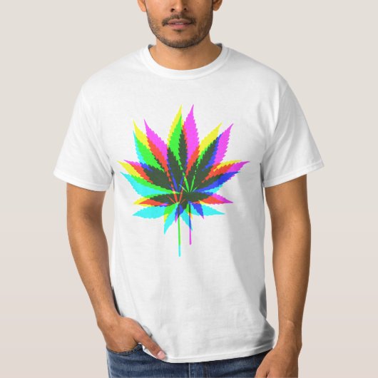 Wilde Plant Leafs - neonkleurig + uw ideeën T-shirt (Voorkant)