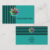 Wilde Plant Leafs - neonkleurig + uw ideeën Visitekaartje (Voorkant / Achterkant)