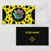 Wilde Plant Leafs - neonkleurig + uw ideeën Visitekaartje (Voorkant / Achterkant)