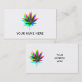 Wilde Plant Leafs - neonkleurig + uw ideeën Visitekaartje (Voorkant / Achterkant)