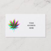 Wilde Plant Leafs - neonkleurig + uw ideeën Visitekaartje (Achterkant)