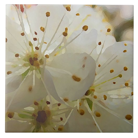 Wilde Plum Blossom Impressionist Art Tegeltje (Voorkant)