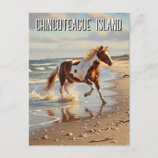 Wilde Pony in Chincoteague Island Virginia Reizen Briefkaart (Voorkant)