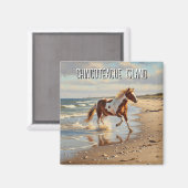 Wilde Pony in Chincoteague Island Virginia Reizen Magneet (Voorkant / Achterkant)