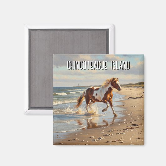 Wilde Pony in Chincoteague Island Virginia Reizen Magneet (Voorkant / Achterkant)
