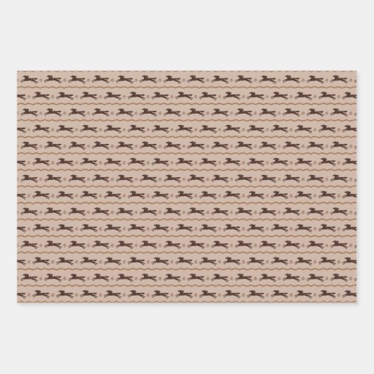 Wilde Pony op Tan Horse Lover Inpakpapier Vel (Voorkant)