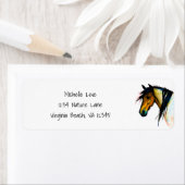 Wilde Pony | Retouradres Waterverf paarden Etiket (Insitu)