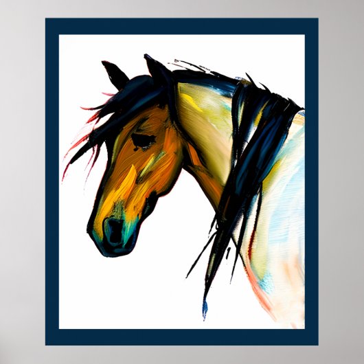Wilde Pony | Watercolor Paard Poster (Voorkant)