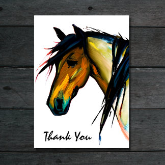 Wilde Pony | Waterverf Paarden Bedankkaart