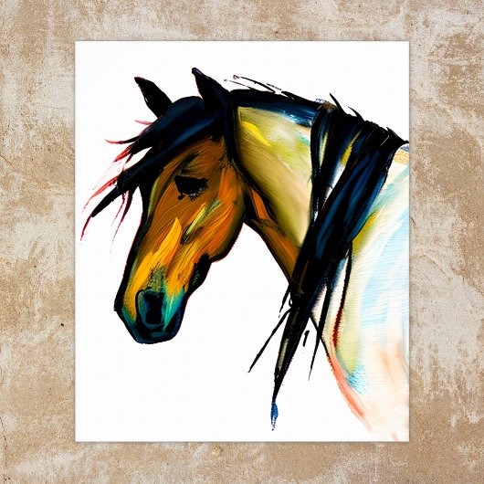 Wilde Pony | Waterverf Paarden Poster