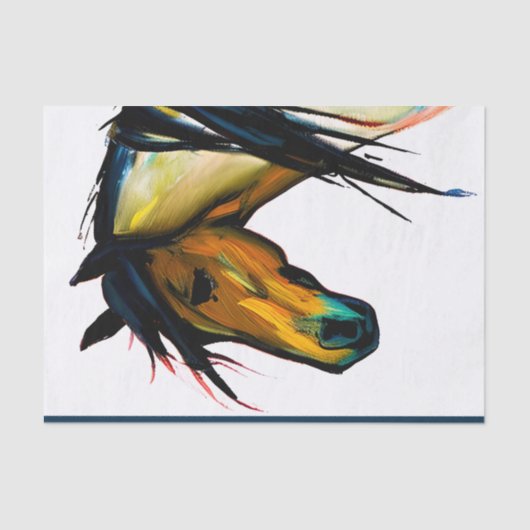 Wilde Pony | Waterverf Paarden Tissuepapier (Voorkant)