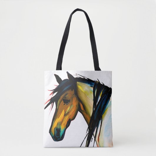 Wilde Pony | Waterverf Paarden Tote Bag (Voorkant)