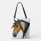 Wilde Pony | Waterverf Paarden Tote Bag (Achterkant)