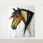 Wilde Pony | Waterverf Paarden Wandkleed (Voorkant)