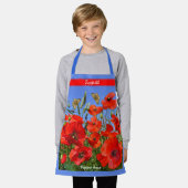 Wilde Poppy Field Custom Text Schort (Gedragen)
