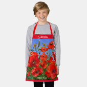 Wilde Poppy Field Custom Text Schort (Gedragen)