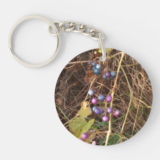 Wilde Porselein Bes Wingerd Acryl Sleutelhanger (Voorkant)